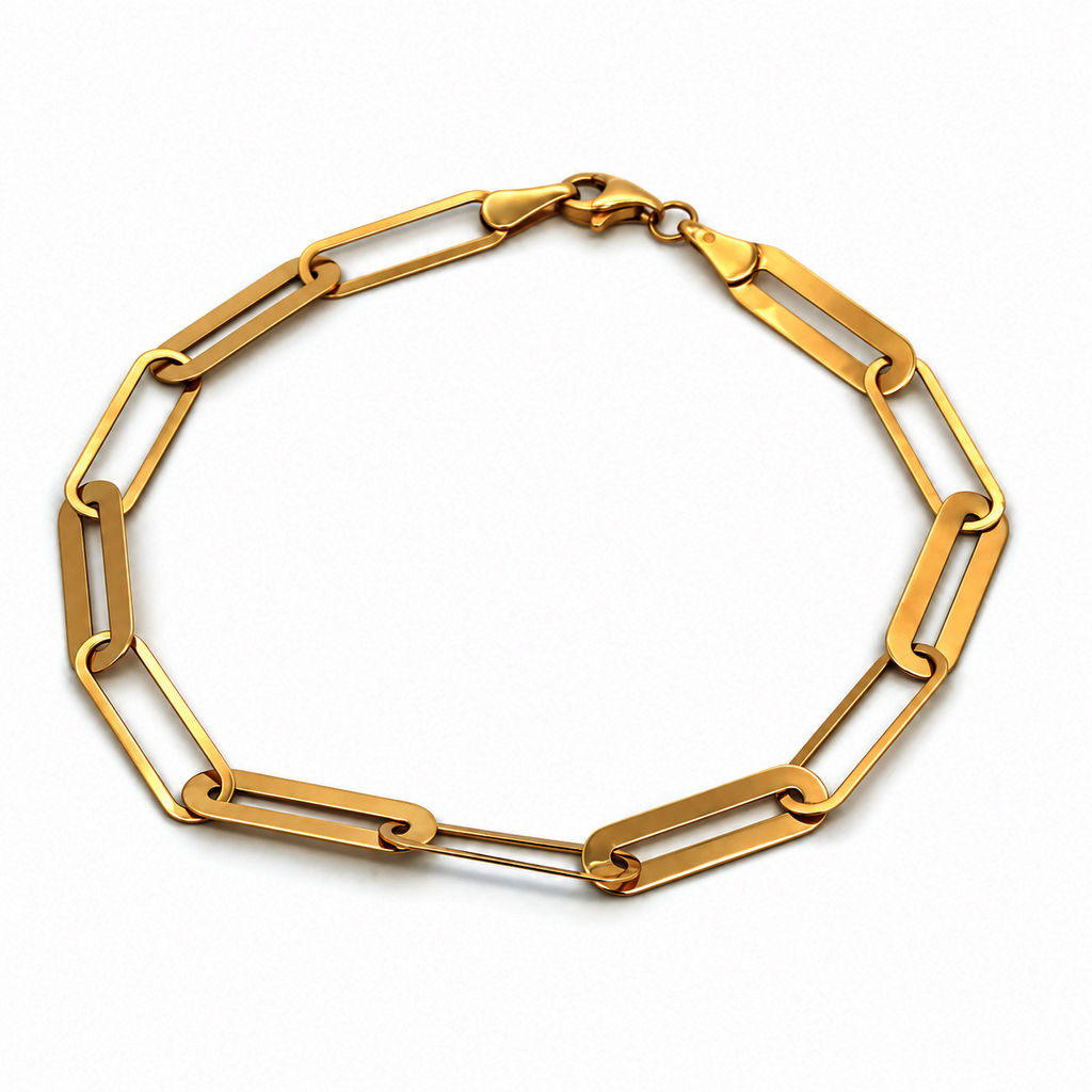 Žluté zlato náramek GEOMETRICKÝ 19,5cm